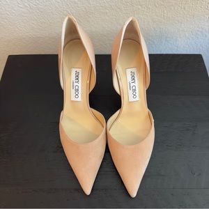 EUC Authentic Jimmy Choo Ballet Pink Suede & Patent Leather Addison D'orsay Pump
